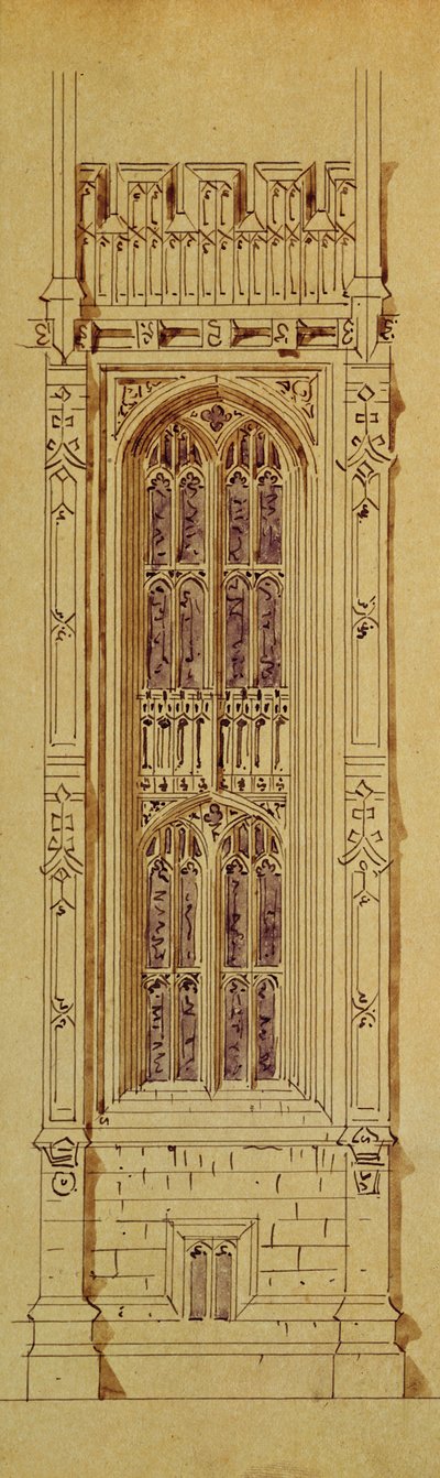 Tower design, from a folder of New Palace of Westminster drawings by Charles Barry